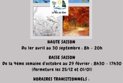 Horaires de la Base Loisirs et Nature